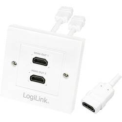 Priza HDMI de perete LogiLink AH0015, conectori 2x porturi HDMI, retail, Alb