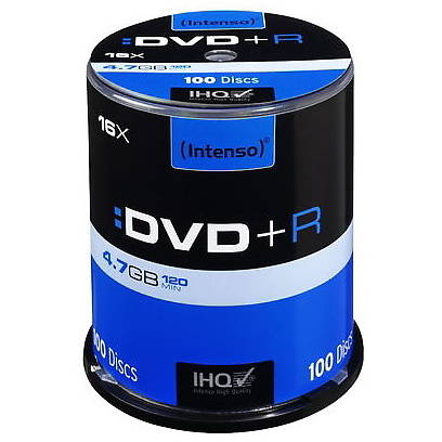 DVD+R 4.7 GB Intenso 100 bucati Cake box