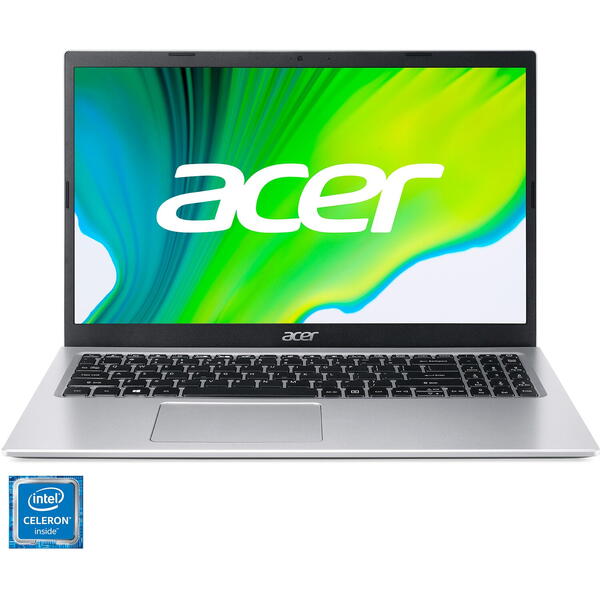 Laptop Acer Aspire 3 A315-35, 15.6 inch FHD, Intel Celeron N4500, 4GB DDR4, 128GB SSD, Intel UHD, Win 11 Home S, Pure Silver