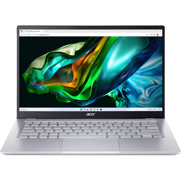 Ultrabook Acer Swift Go 14 SFG14-72, 14 inch WQXGA+ OLED, Intel Core Ultra 7 155H, 32GB DDR5, 1TB SSD, Intel Arc Graphics, Windows 11 Home, Pure Silver