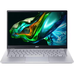 Ultrabook Acer Swift Go 14 SFG14-72, 14 inch WQXGA+ OLED, Intel Core Ultra 5 125H, 16GB DDR5, 512GB SSD, Intel Arc Graphics, Windows 11 Home, Pure Silver