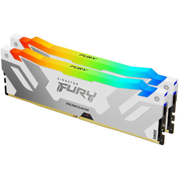 Memorie Kingston FURY Renegade White RGB 32GB DDR5 6000MHz CL32 Kit Dual Channel