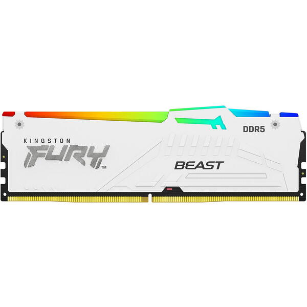 Memorie Kingston FURY Beast RGB White 32GB DDR5 6800MHz CL34 Kit Dual Channel