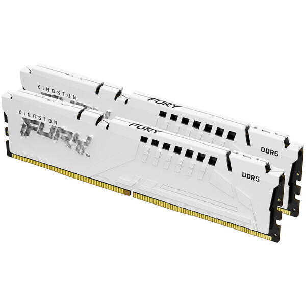 Memorie Kingston FURY Beast White 32GB DDR5 6000MHz CL30 Kit Dual Channel