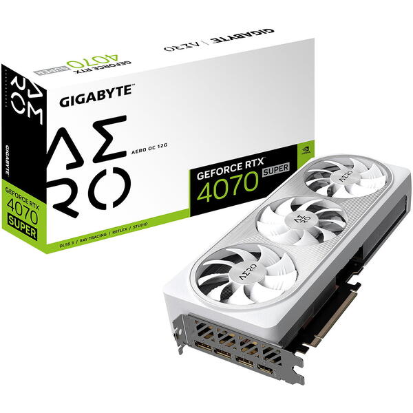 Placa video Gigabyte GeForce RTX 4070 AERO OC V2 12GB GDDR6X 192 Bit DLSS 3.0
