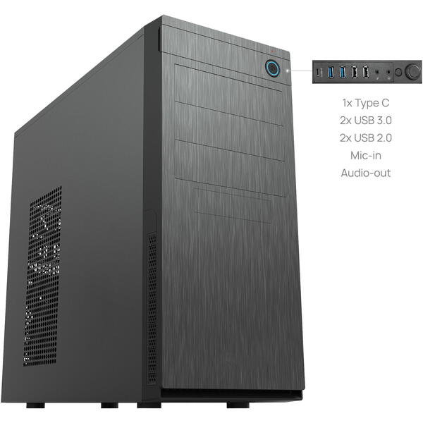 Carcasa Chieftec HC-10B-OP Mini-Tower ATX Negru