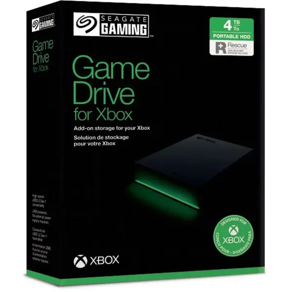 Hard Disk Extern Seagate Game Drive HDD pentru Xbox 4TB USB 3.2 Black