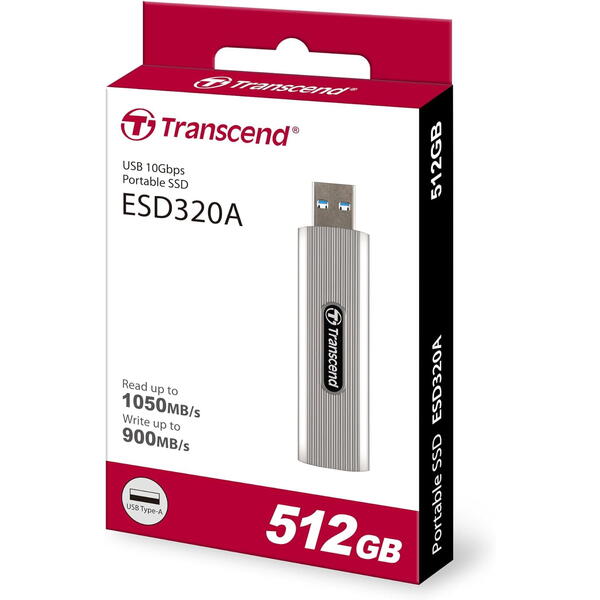 SSD Transcend ESD320A 512GB, USB 3.2 tip A, Soft Gray