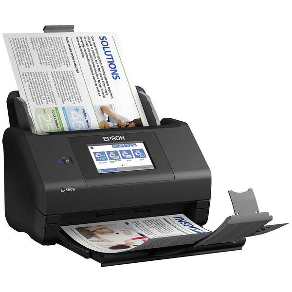 Scanner Epson WorkForce ES-580W, Format A4, Retea, Wi-Fi