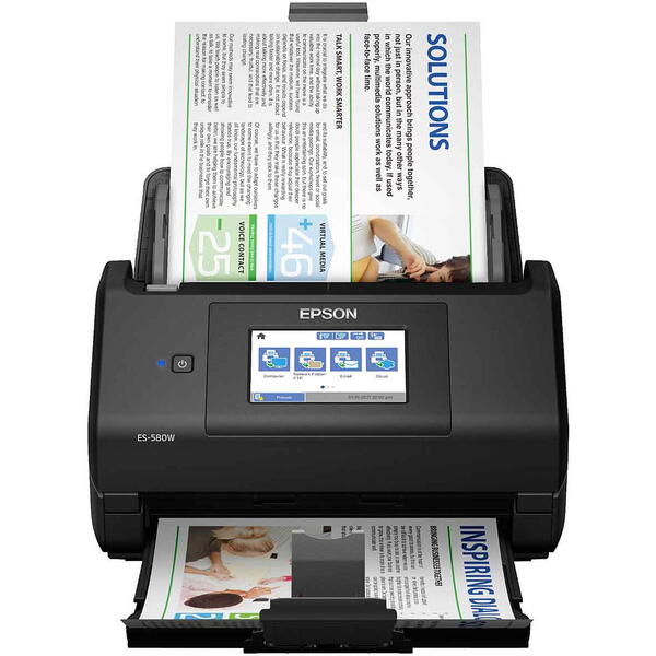 Scanner Epson WorkForce ES-580W, Format A4, Retea, Wi-Fi