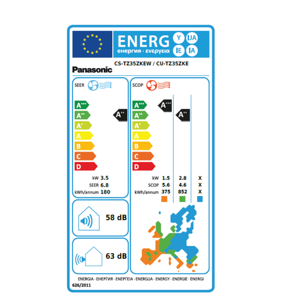 Aer Conditionat Panasonic KIT-TZ35ZKE, Inverter, 12000BTU