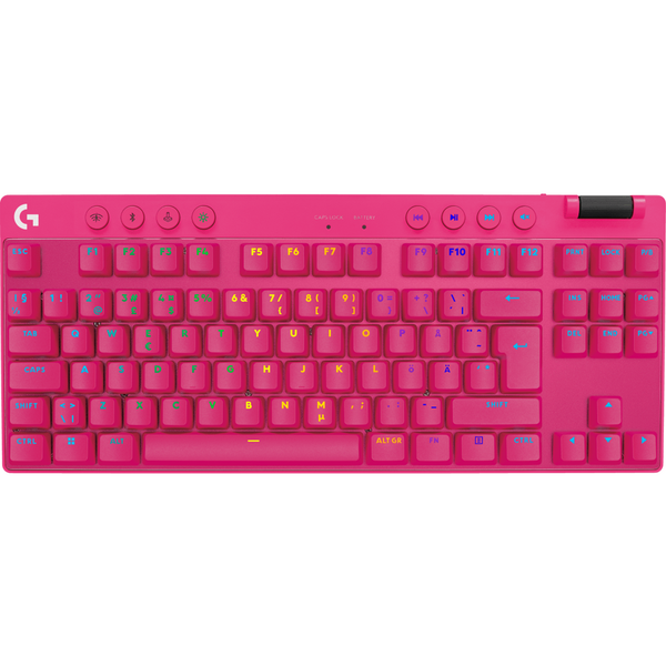 Tastatura gaming Logitech G PRO X TKL Magenta Lightspeed Kailh GX Brown Switch Mecanica