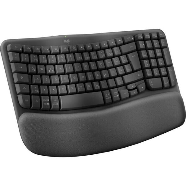 Tastatura Logitech Wave Keys Bluetooth ergonomic  US Graphite