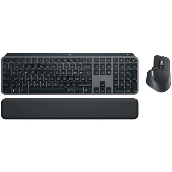 Kit Tastatura si Mouse Logitech MX Keys S Combo Bluetooth, Graphite