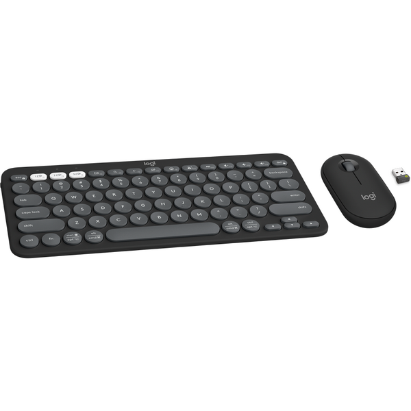 Kit Tastatura si Mouse Logitech Pebble 2 Combo, Bluetooth, Tonal Graphite