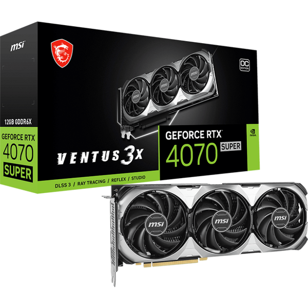 Placa video MSI GeForce RTX 4070 SUPER VENTUS 3X OC 12GB GDDR6X 192 Bit DLSS 3.0