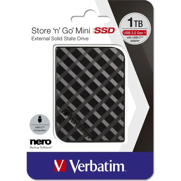 SSD Extern Verbatim Store n Go Mini 1TB USB 3.2 Black