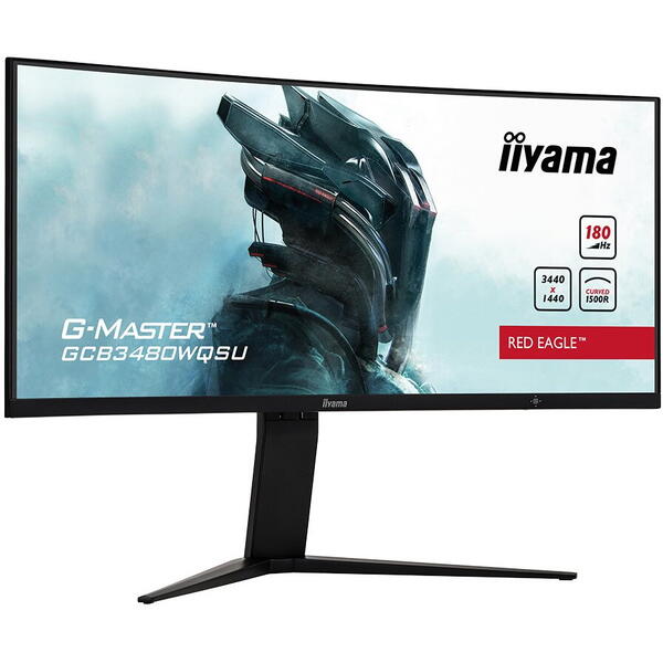 Monitor Gaming IIyama Red Eagle G-MASTER GCB3480WQSU-B1 Curbat 34 inch UWQHD VA 0.4 ms 180 Hz HDR