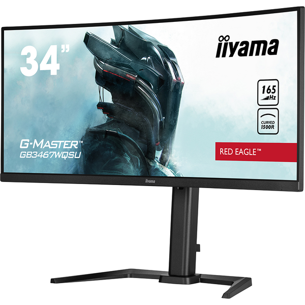 Monitor Gaming IIyama Red Eagle G-MASTER GB3467WQSU-B5 Curbat 34 inch UWQHD VA 0.4 ms 165 Hz HDR