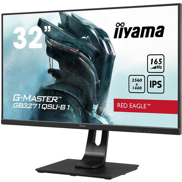 Monitor Gaming IIyama Red Eagle G-MASTER GB3271QSU-B1 31.5 inch QHD IPS 1 ms 165 Hz HDR