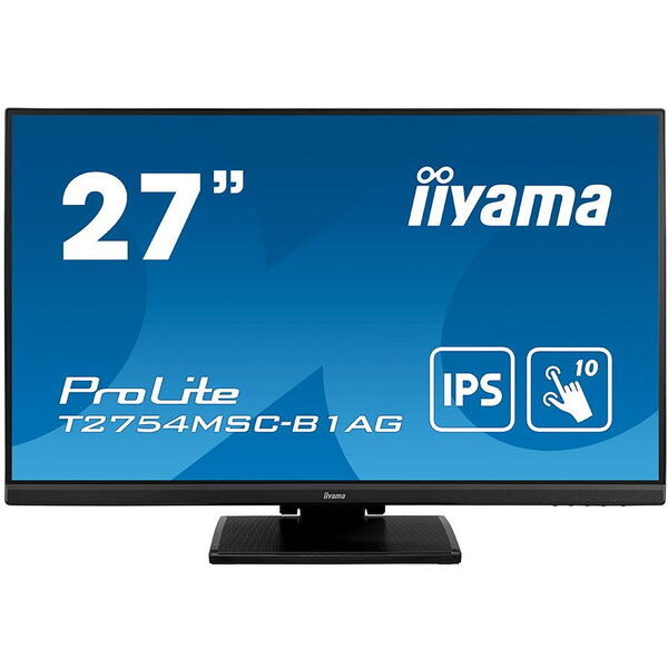 Monitor LED IIyama ProLite T2754MSC-B1AG Touchscreen 27 inch FHD IPS 4 ms 60 Hz