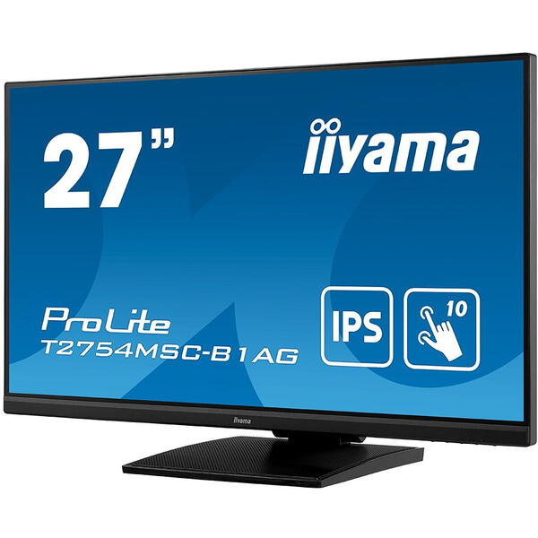 Monitor LED IIyama ProLite T2754MSC-B1AG Touchscreen 27 inch FHD IPS 4 ms 60 Hz