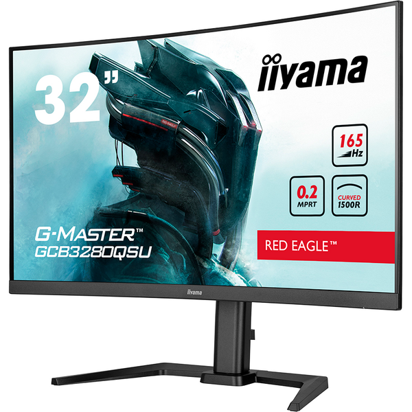 Monitor Gaming IIyama Red Eagle G-MASTER Curbat GCB3280QSU-B1 31.5 inch QHD VA 0.2 ms 165 Hz HDR