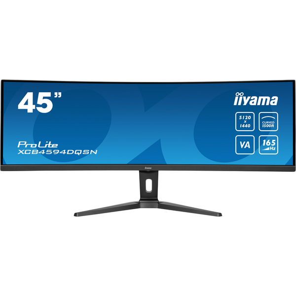 Monitor LED IIyama ProLite XCB4594DQSN-B1 Curbat 44.5 inch DQHD VA 0.8 ms 165 Hz USB-C KVM HDR