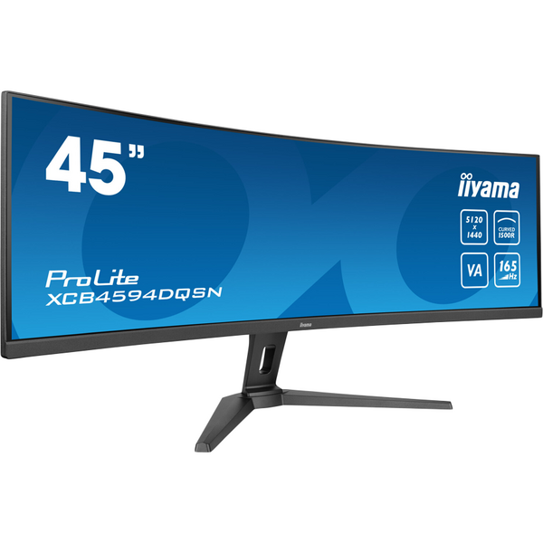 Monitor LED IIyama ProLite XCB4594DQSN-B1 Curbat 44.5 inch DQHD VA 0.8 ms 165 Hz USB-C KVM HDR