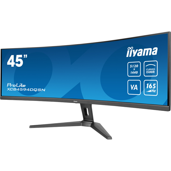 Monitor LED IIyama ProLite XCB4594DQSN-B1 Curbat 44.5 inch DQHD VA 0.8 ms 165 Hz USB-C KVM HDR