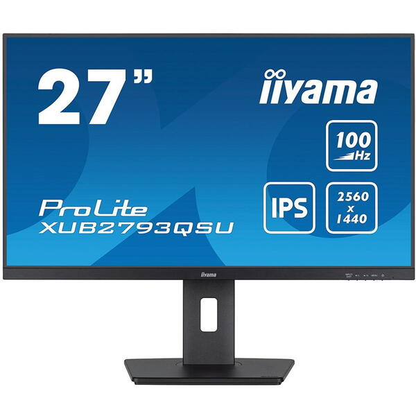 Monitor LED IIyama ProLite XUB2793QSU-B6 27 inch QHD IPS 1 ms 100 Hz