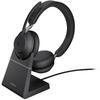 Casti Jabra Evolve2 65 Microsoft Teams Stereo Stand, Bluetooth, Black