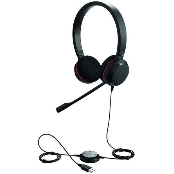 Casti Jabra Evolve 20 UC Stereo, USB-A, Black