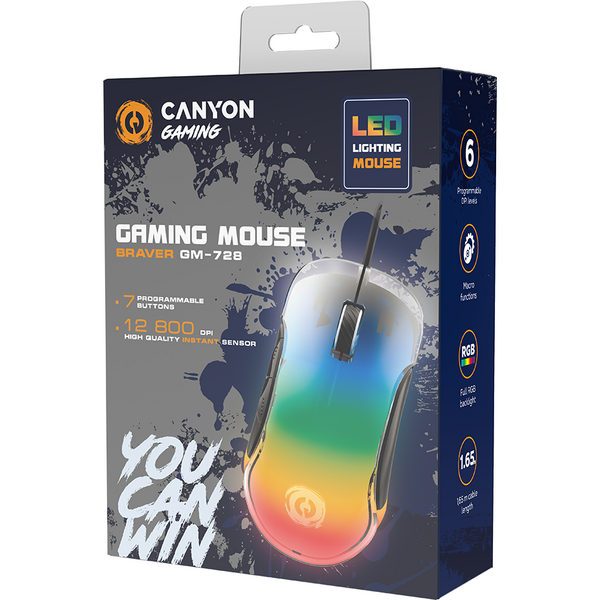 Mouse gaming Canyon GM-728 LED Crystal