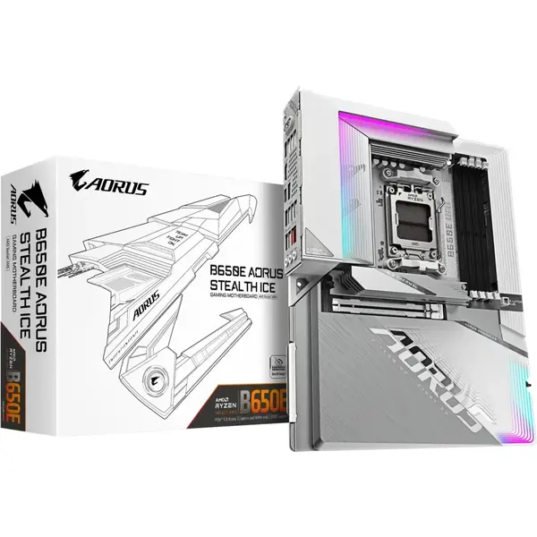 Placa de baza Gigabyte B650E AORUS STEALTH ICE Socket AM5