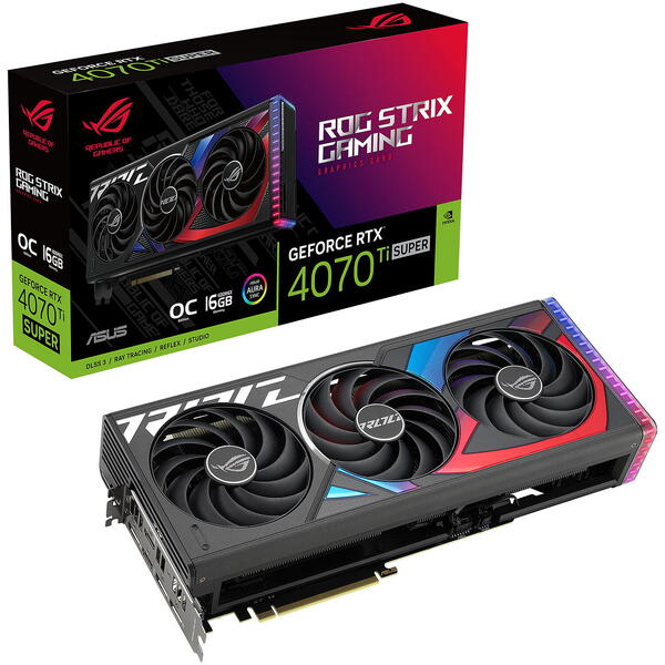 Placa video Asus ROG STRIX GeForce RTX 4070 Ti SUPER OC 16GB GDDR6X 256bit DLSS 3.0