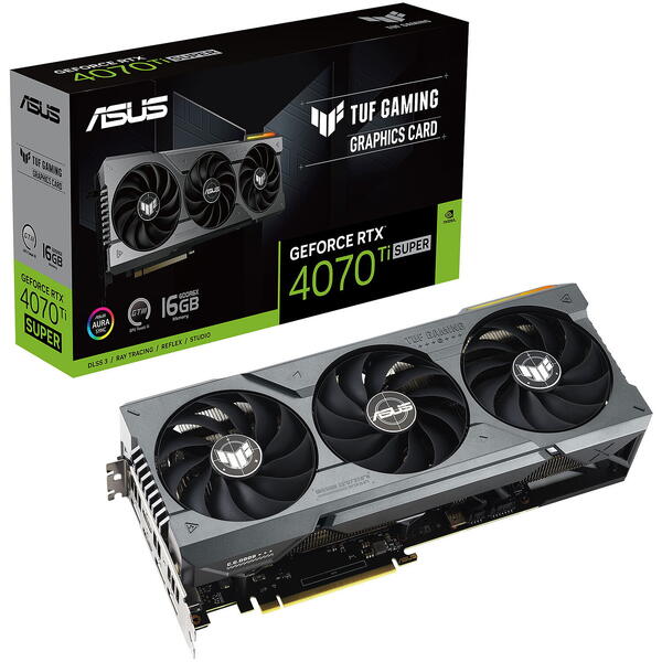 Placa video Asus TUF GAMING GeForce RTX 4070 Ti SUPER 16GB GDDR6X 256-bit DLSS 3.0