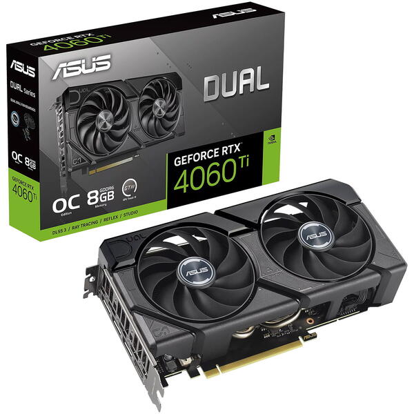 Placa video Asus Dual GeForce RTX 4060 Ti OC Edition 8GB GDDR6 128bit DLSS 3.0