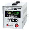 Stabilizator de tensiune TED Electric monofazat 600W 230V cu 2 iesiri Schuko, sinusoidala pura, ecran LCD