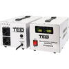 Stabilizator de tensiune TED Electric monofazat 1.2KW 1200W cu ServoMotor, 2 iesiri Schuko, ecran LCD