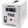 Stabilizator de tensiune TED Electric monofazat 1800W 230V cu 2 iesiri Schuko, sinusoidala pura, ecran LCD