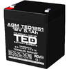 Acumulator UPS TED Electric 12V Stationar VRLA,  5.1Ah F2