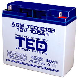 Acumulator UPS TED Electric 12V Stationar VRLA, 18.5Ah F3