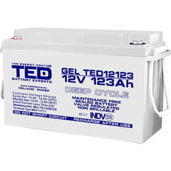 12V GEL Deep Cycle Solar,123Ah M8