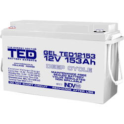 Acumulator TED Electric 12V GEL Deep Cycle Solar, 153Ah M8