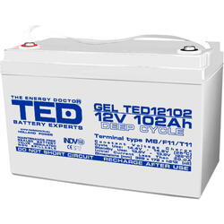 Acumulator TED Electric 12V GEL Deep Cycle Solar, 102Ah M8