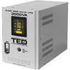 UPS TED Electric Pentru Centrala, 3000VA 2100W cu Ecran LCD, Utilizeaza 2x Baterie 12V, Neincluse