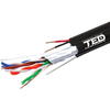 Cablu retea TED Electric FTP Cat. 5e Cupru, Sufa  2 fire alimentare CCA 0.75mm, rola 305m