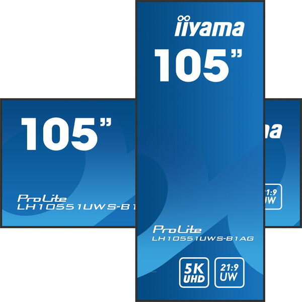 Monitor LED IIyama ProLite LH10551UWS-B1AG, 105inch, 5K, 8ms, Black