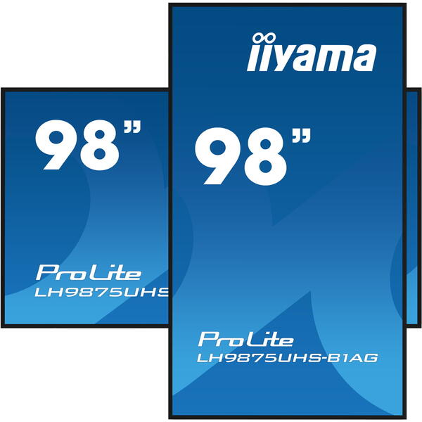 Display Profesional IIyama ProLite LH9875UHS-B1AG, 98 inch, UHD IPS, 4K, 8ms, Black